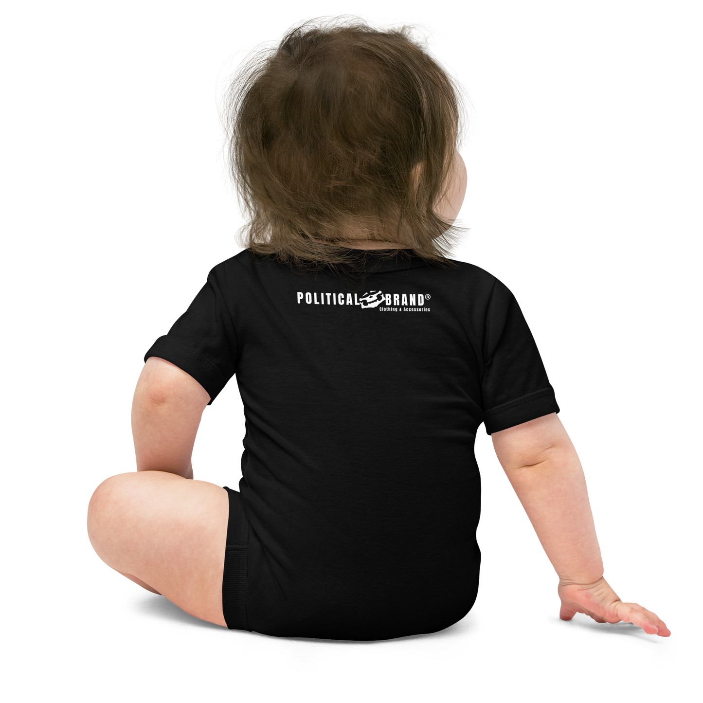 IM STRAIGHT- WHITE- POLITICAL BRAND- Baby short sleeve one piece