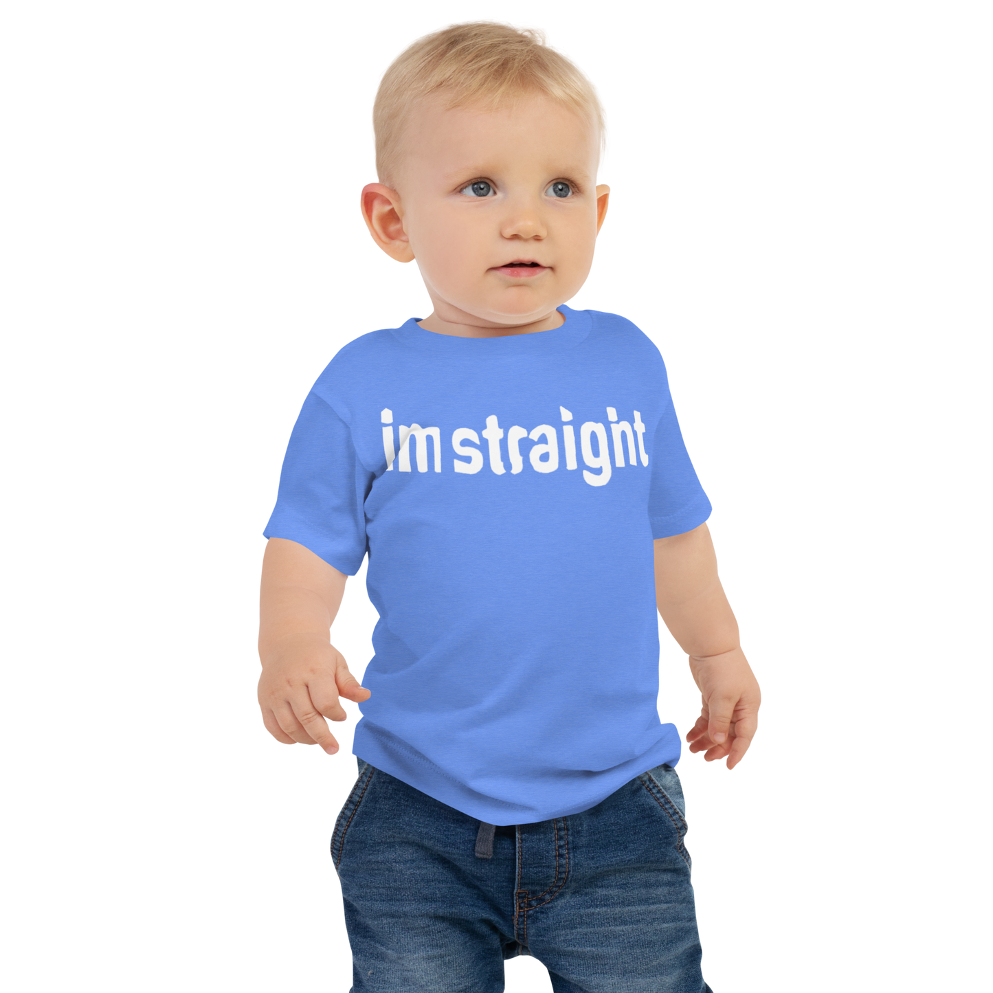IM STRAIGHT- WHITE- Baby Jersey Short Sleeve Tee