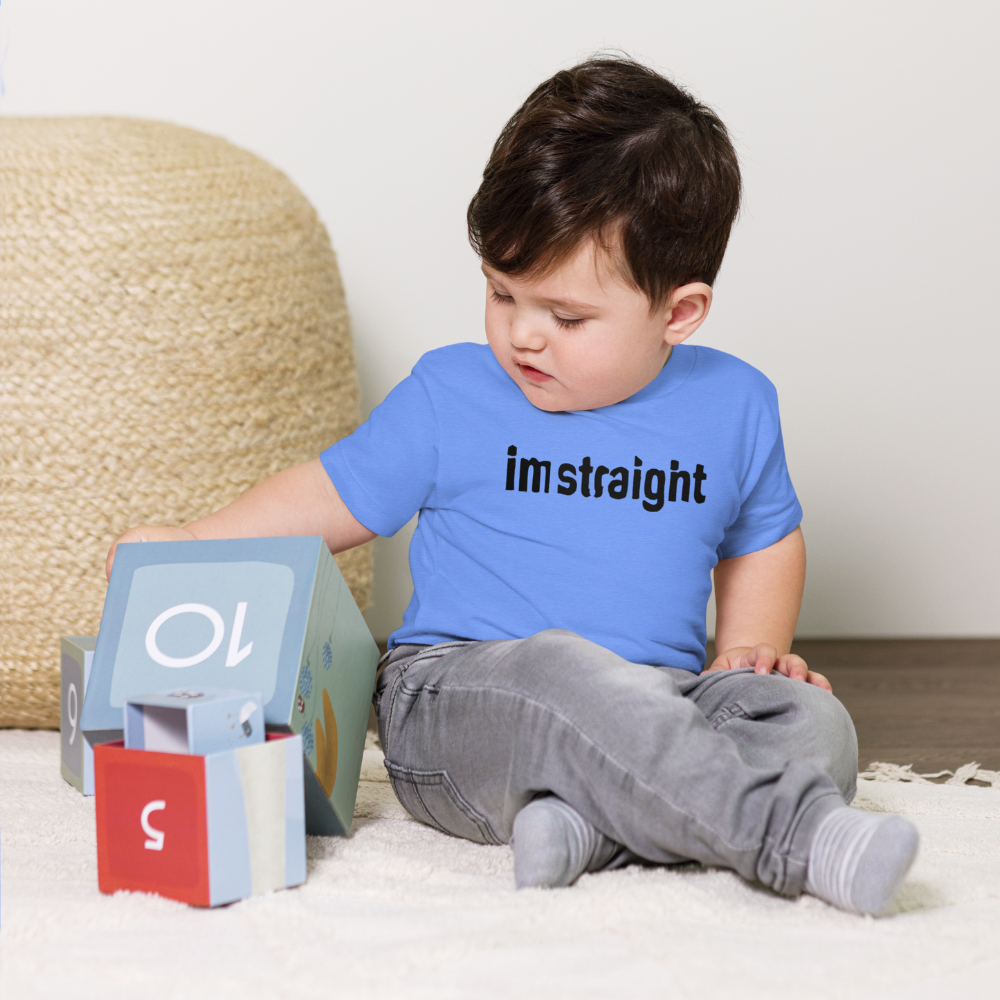 IM STRAIGHT- BLACK- Baby Jersey Short Sleeve Tee