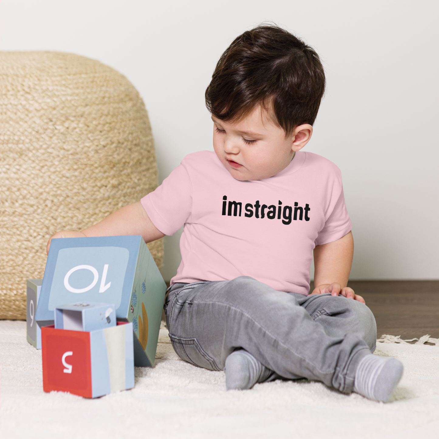 IM STRAIGHT- BLACK- Baby Jersey Short Sleeve Tee
