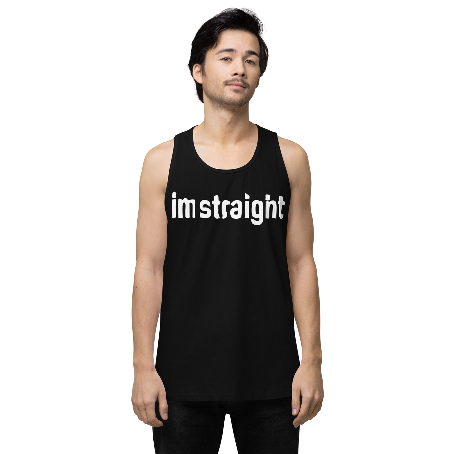 IM STRAIGHT- WHITE-Men’s premium tank top