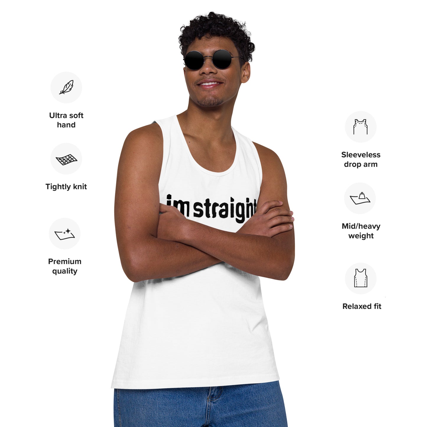 IM STRAIGHT- BLACK- Men’s premium tank top