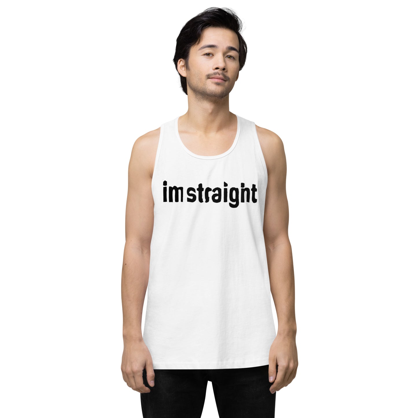 IM STRAIGHT- BLACK- Men’s premium tank top