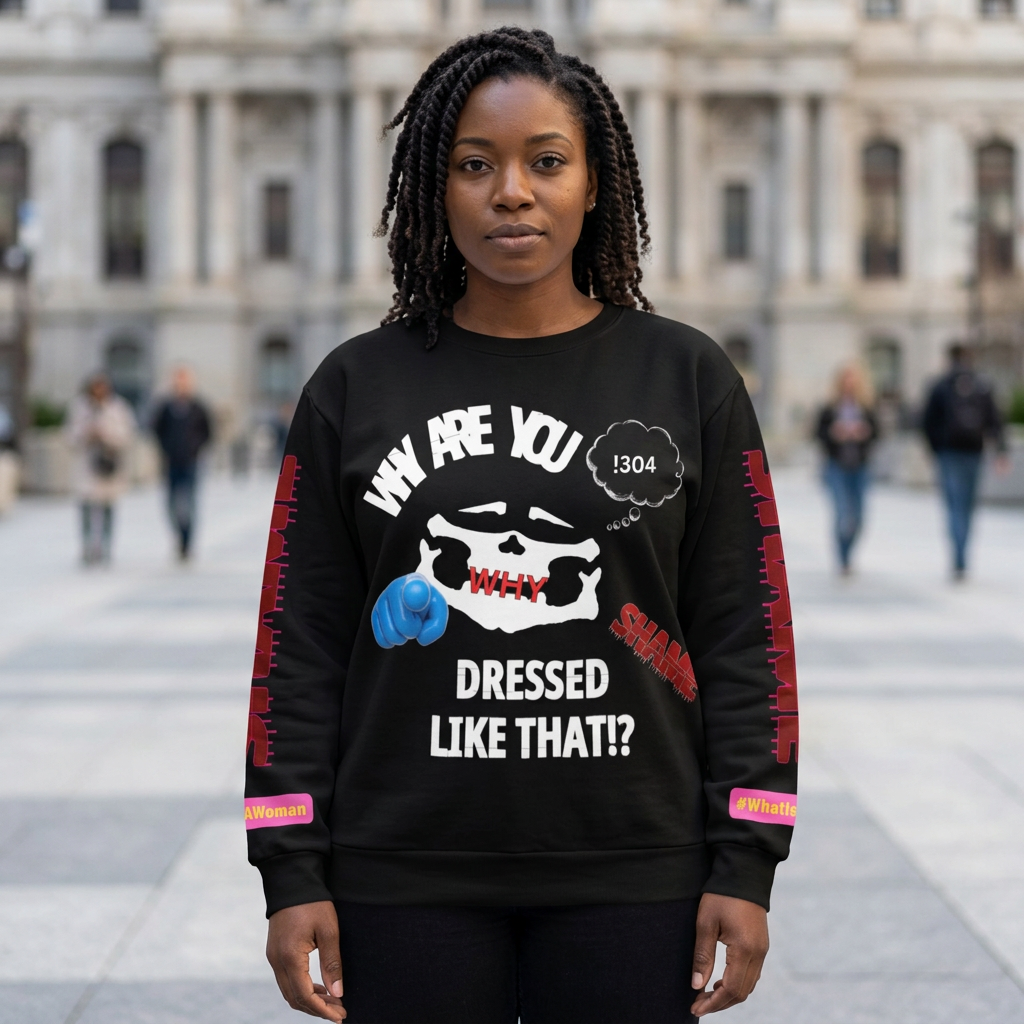 SHAME White Outline Political Sweatshirt