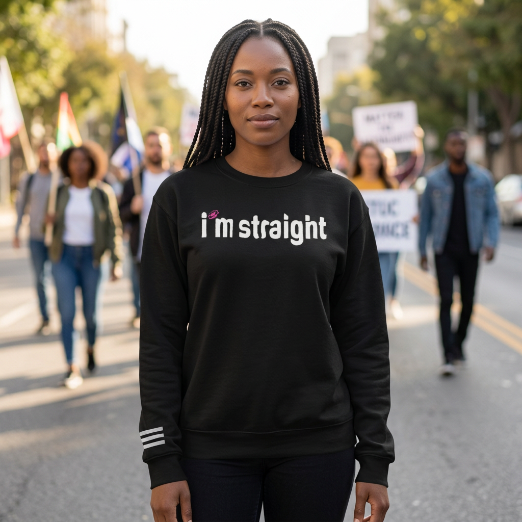 Unisex Sweatshirt — 'I'm Straight' Political Statement Pullover