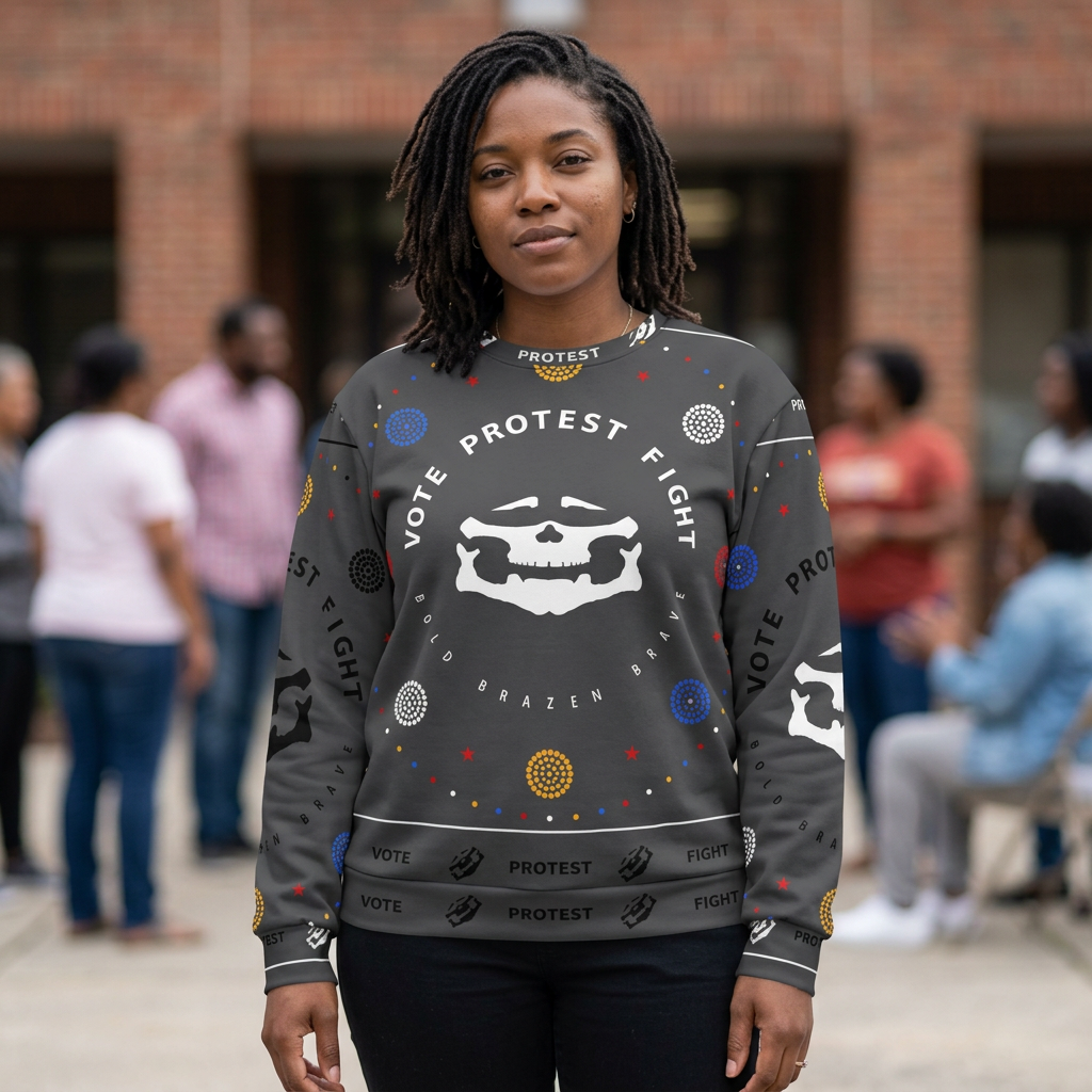 Vote Protest Fight Vintage White Political Sweatshirt