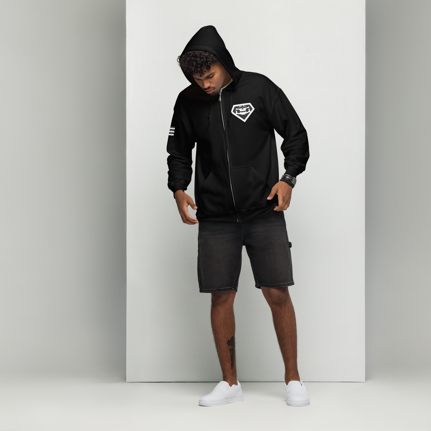 BBBAPB SUPERHERO- WHITE- Unisex heavy blend zip hoodie