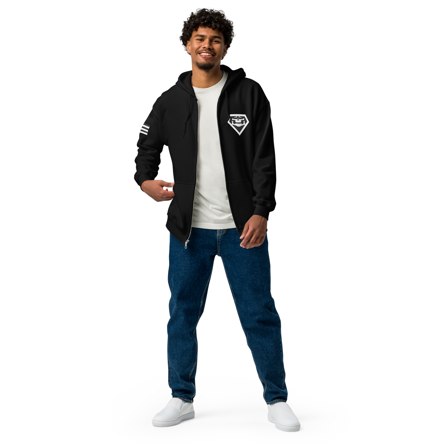 BBBAPB SUPERHERO- WHITE- Unisex heavy blend zip hoodie