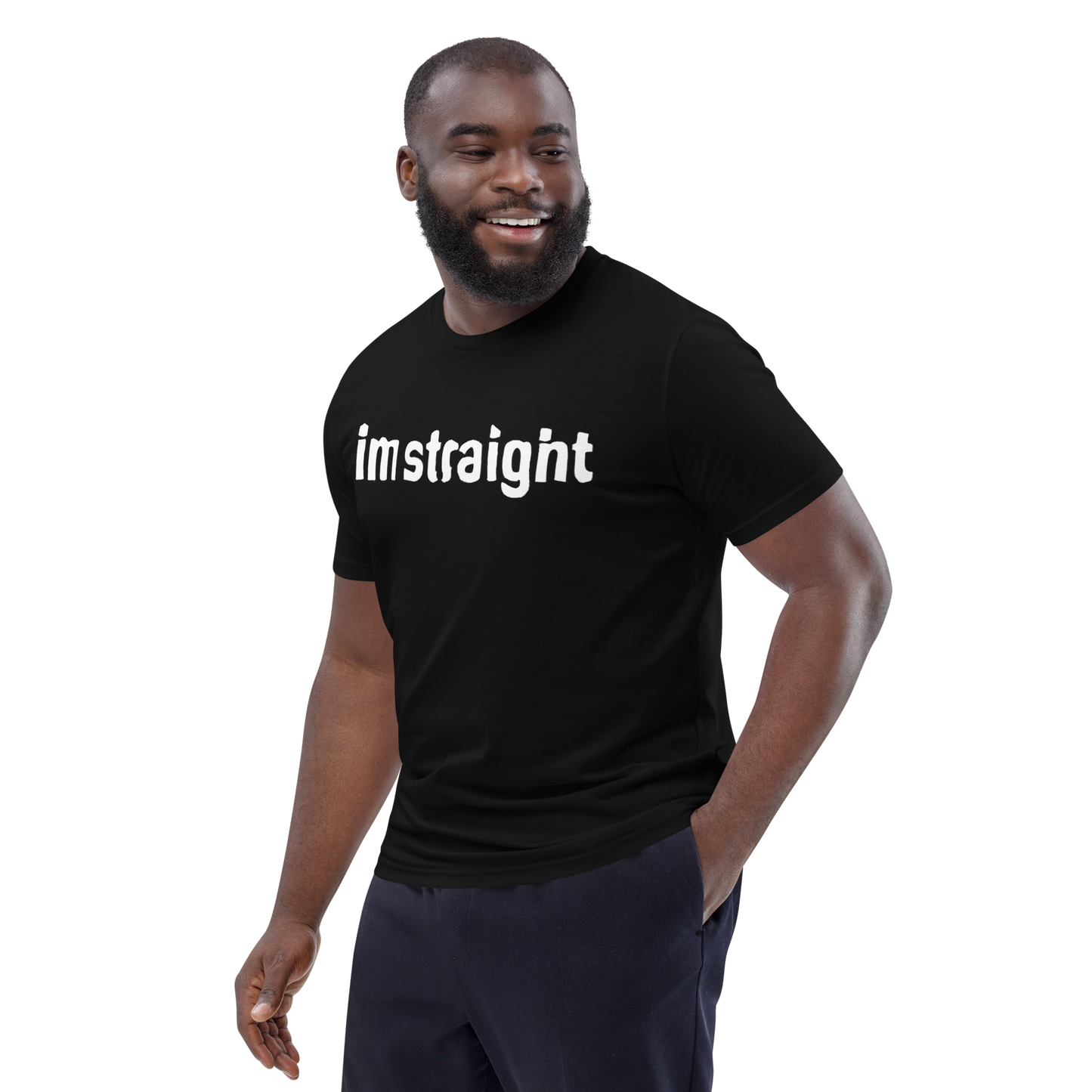 IM STRAIGHT- WHITE- POLITICAL BRAND- Unisex organic cotton t-shirt