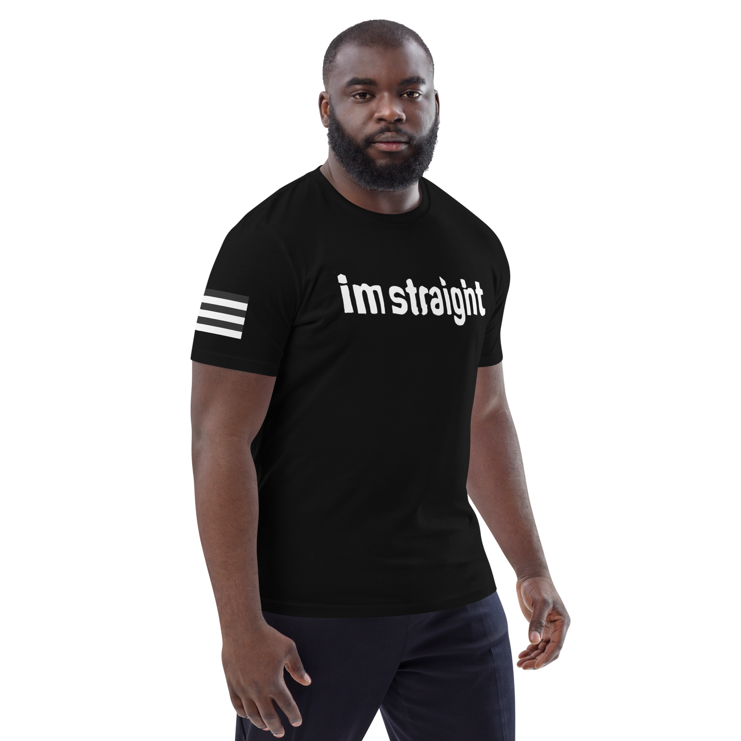 IM STRAIGHT- WHITE- POLITICAL BRAND- Unisex organic cotton t-shirt
