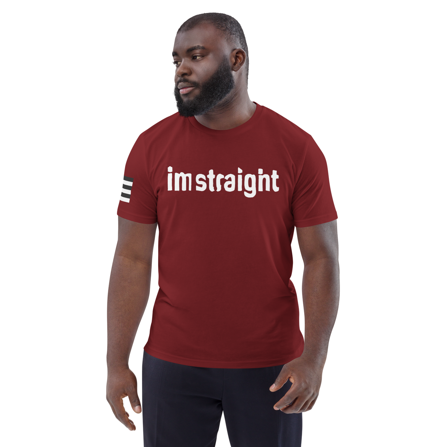 IM STRAIGHT- WHITE- POLITICAL BRAND- Unisex organic cotton t-shirt