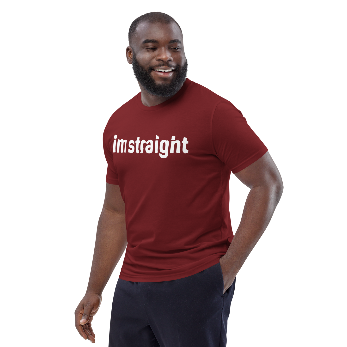 IM STRAIGHT- WHITE- POLITICAL BRAND- Unisex organic cotton t-shirt