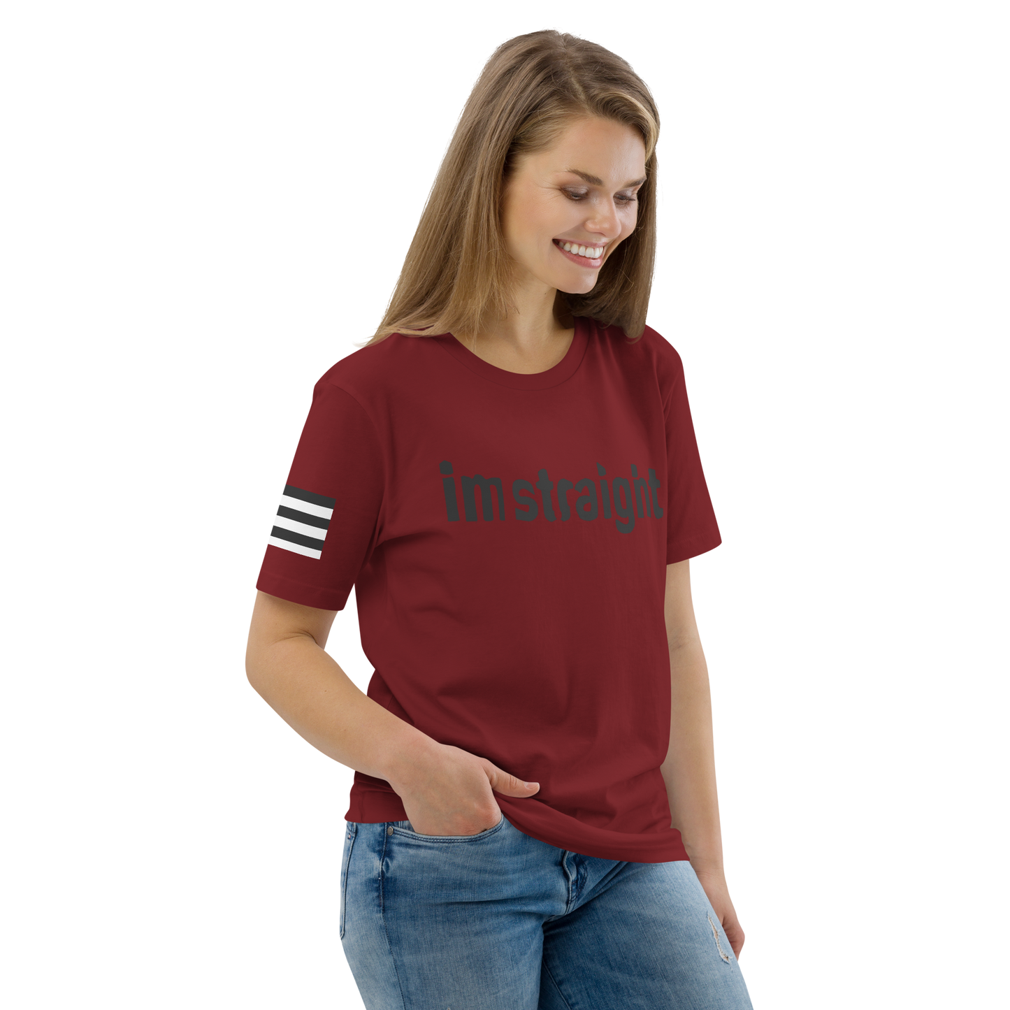 IM STRAIGHT- BLACK- POLITICAL BRAND- Unisex organic cotton t-shirt