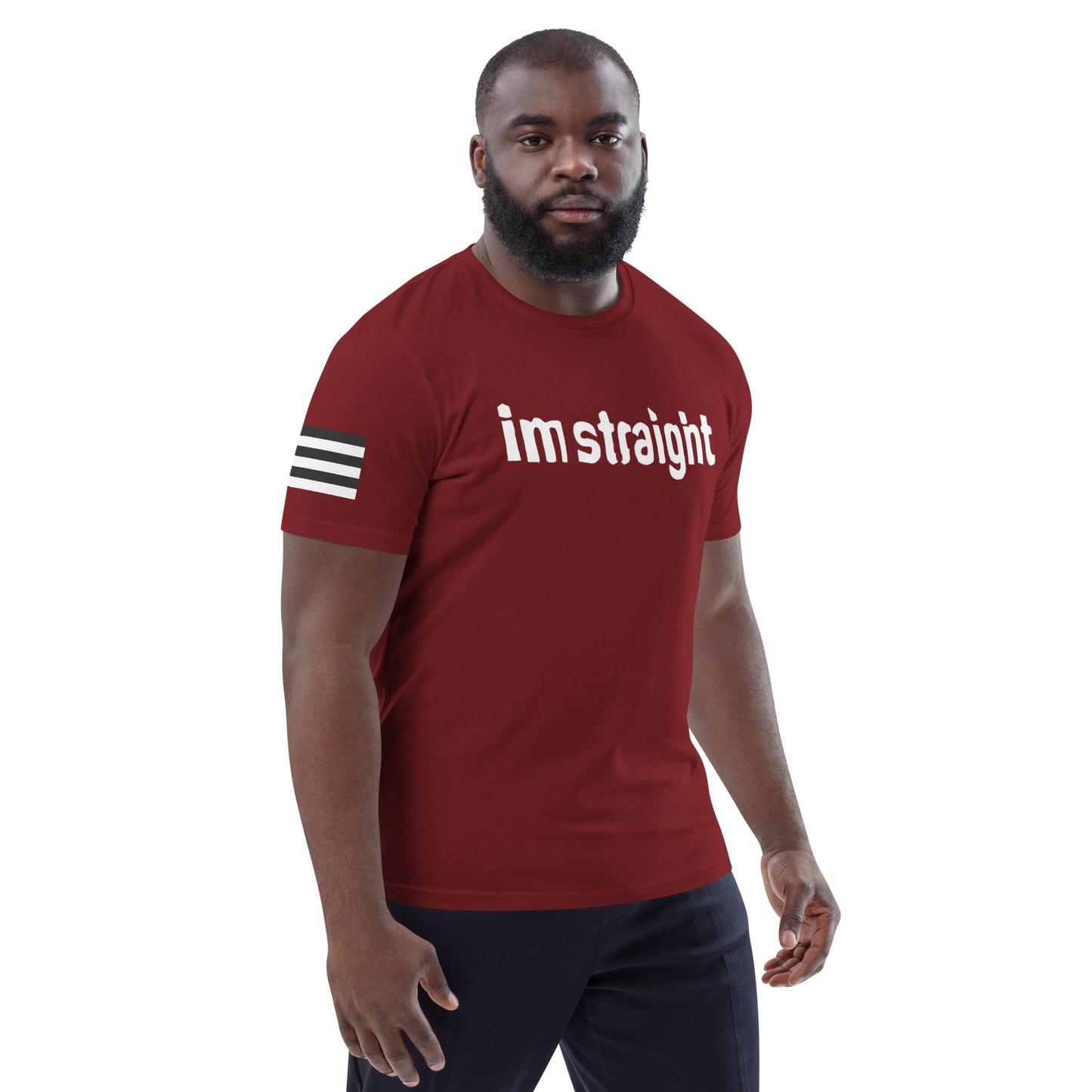 IM STRAIGHT- WHITE- POLITICAL BRAND- Unisex organic cotton t-shirt