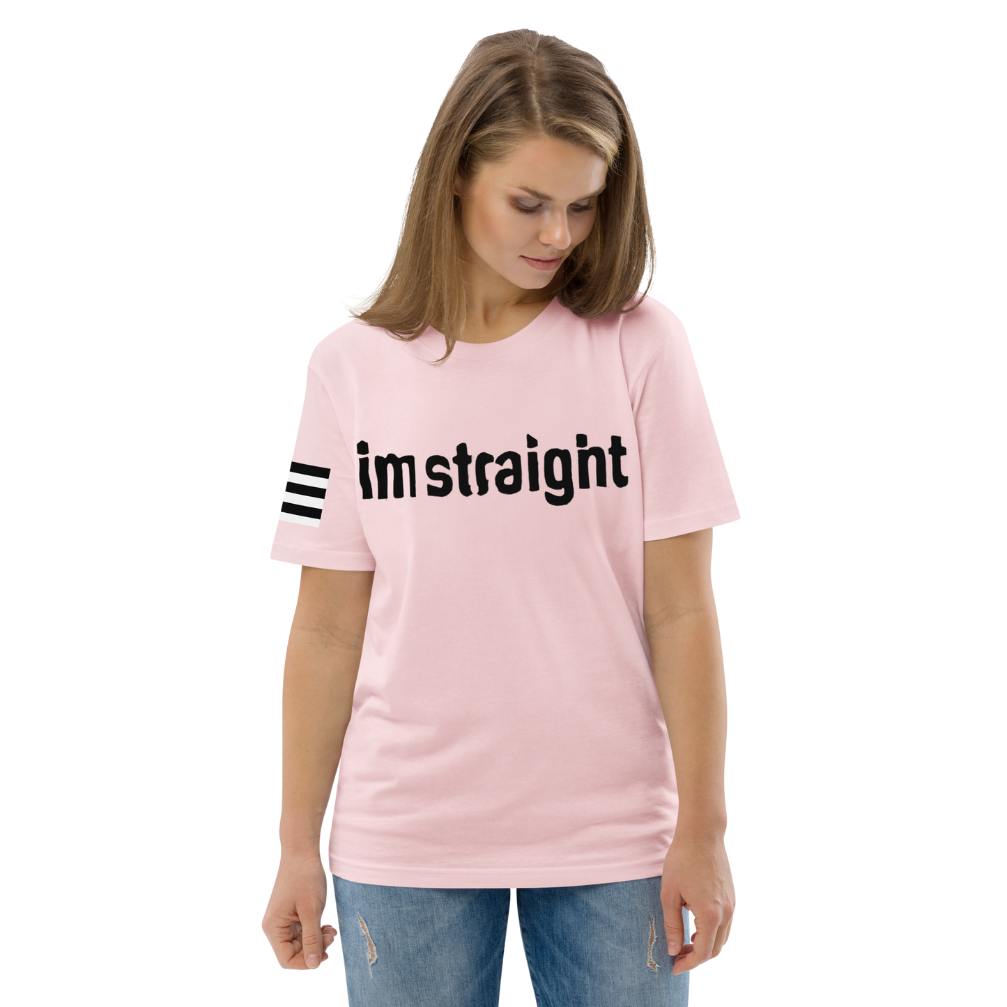 IM STRAIGHT- BLACK- POLITICAL BRAND- Unisex organic cotton t-shirt