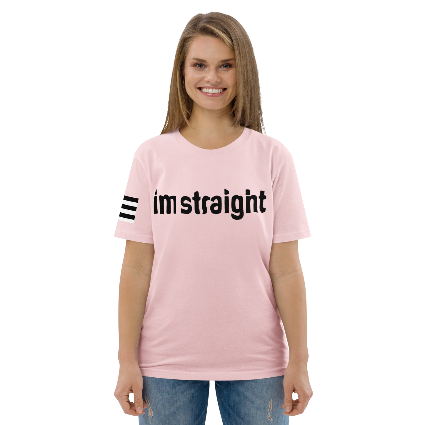 IM STRAIGHT- BLACK- POLITICAL BRAND- Unisex organic cotton t-shirt