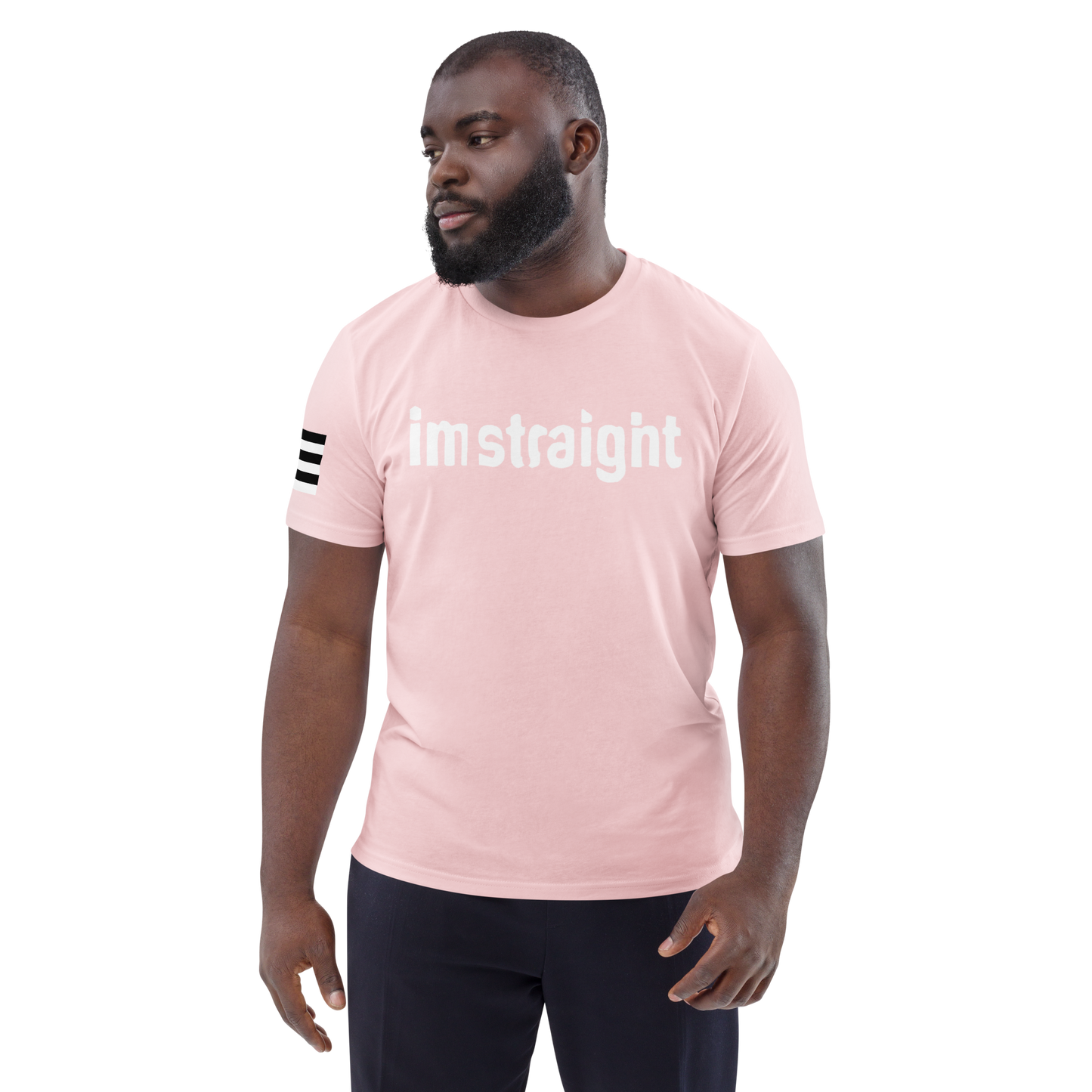 IM STRAIGHT- WHITE- POLITICAL BRAND- Unisex organic cotton t-shirt