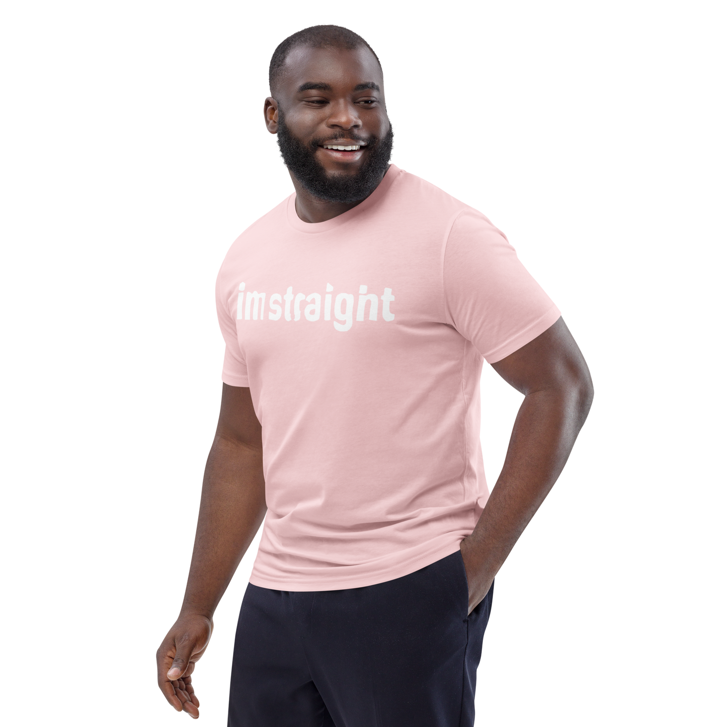 IM STRAIGHT- WHITE- POLITICAL BRAND- Unisex organic cotton t-shirt
