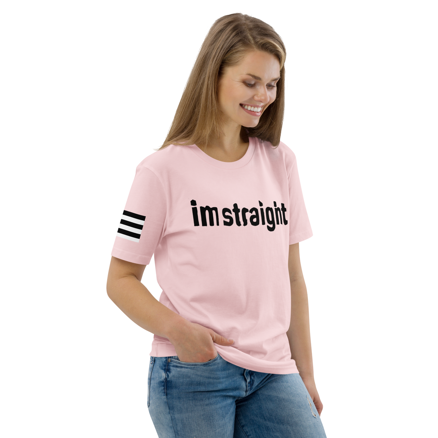 IM STRAIGHT- BLACK- POLITICAL BRAND- Unisex organic cotton t-shirt