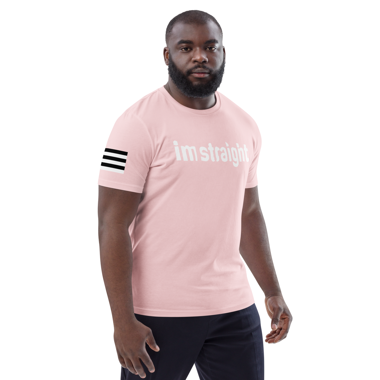 IM STRAIGHT- WHITE- POLITICAL BRAND- Unisex organic cotton t-shirt