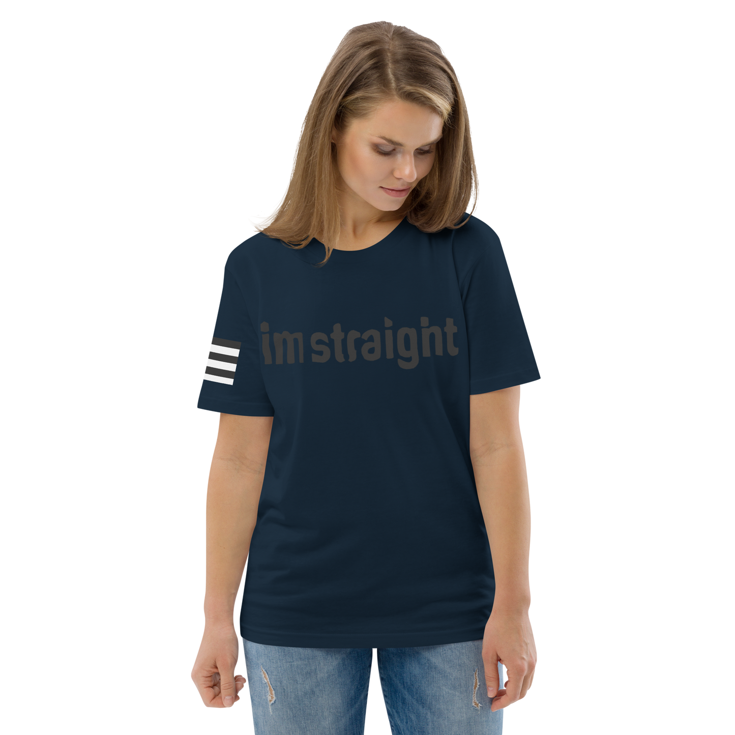 IM STRAIGHT- BLACK- POLITICAL BRAND- Unisex organic cotton t-shirt