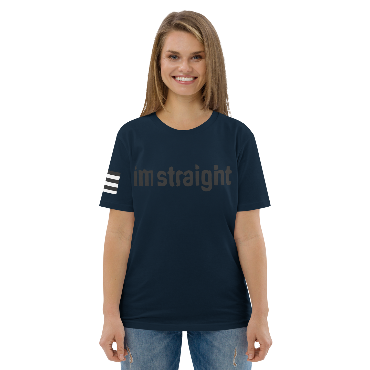 IM STRAIGHT- BLACK- POLITICAL BRAND- Unisex organic cotton t-shirt