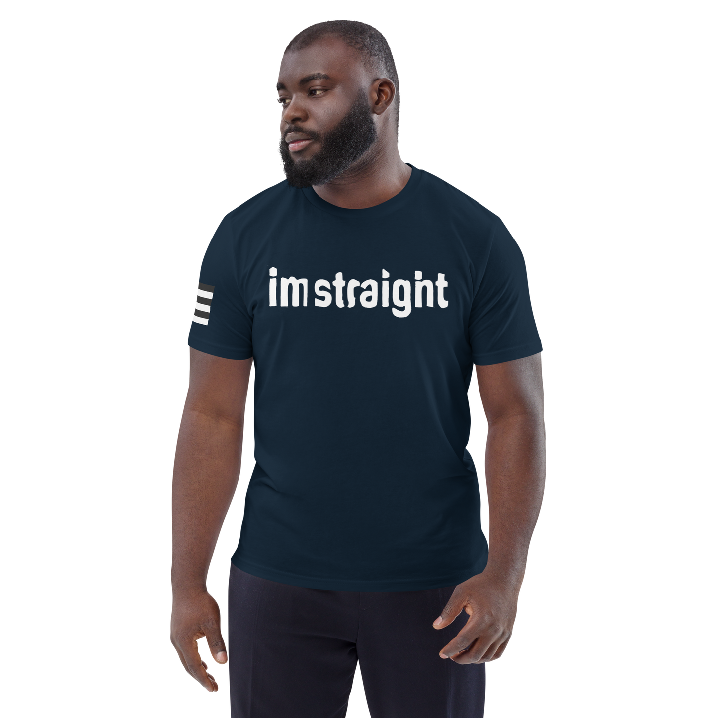 IM STRAIGHT- WHITE- POLITICAL BRAND- Unisex organic cotton t-shirt