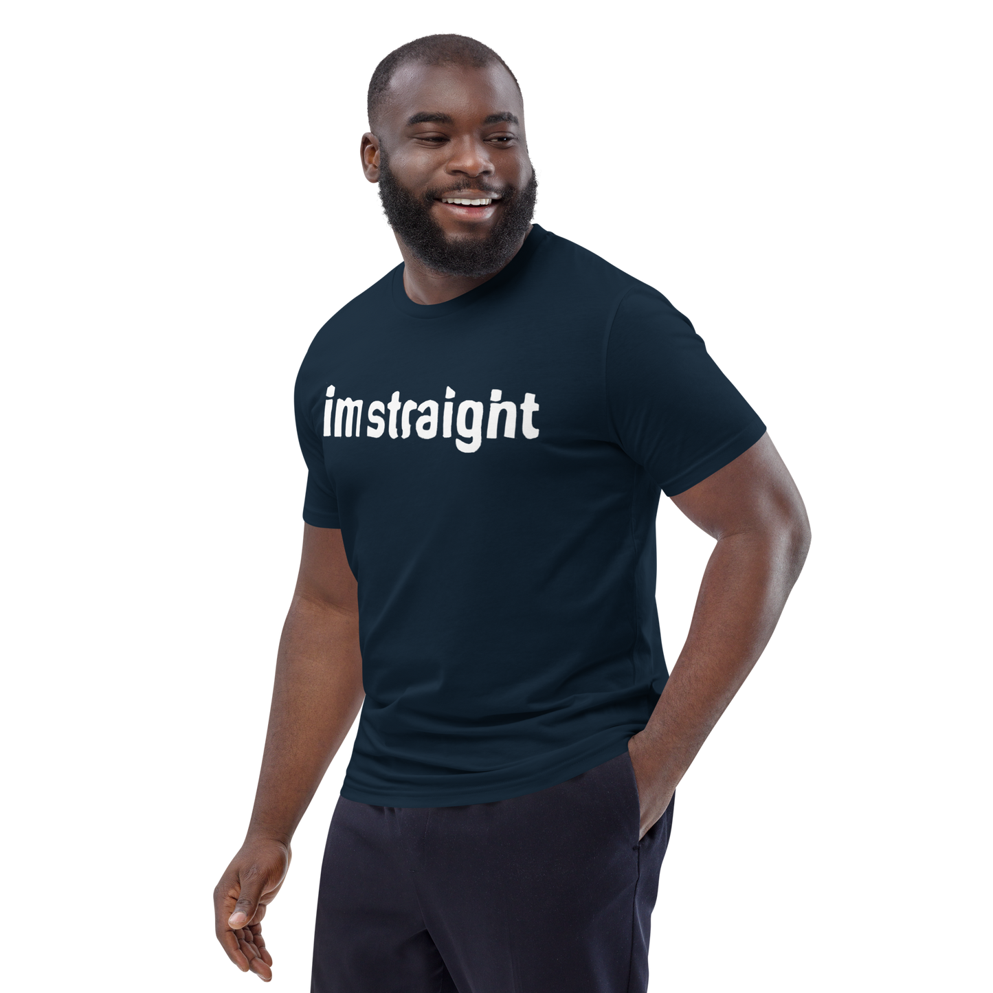 IM STRAIGHT- WHITE- POLITICAL BRAND- Unisex organic cotton t-shirt