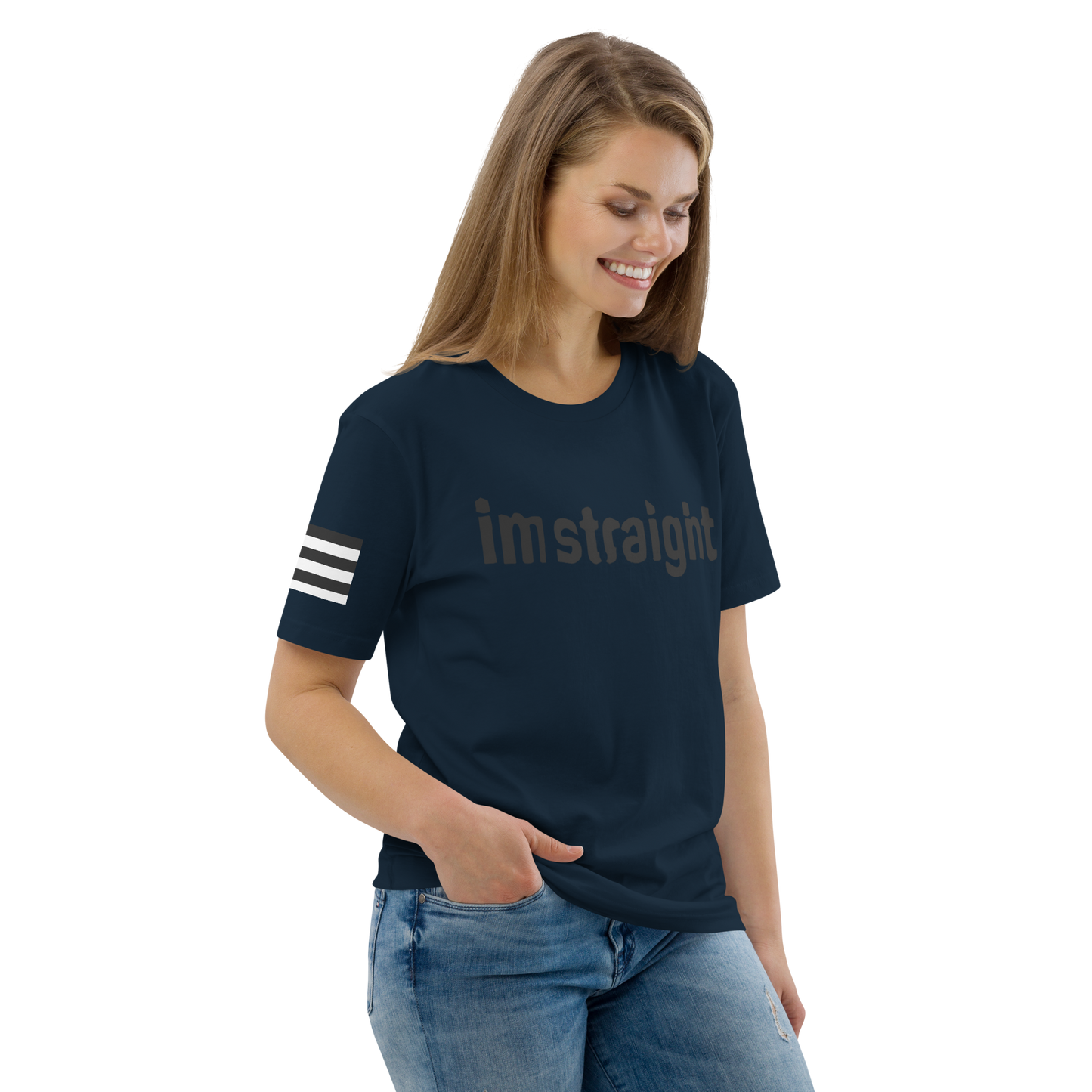 IM STRAIGHT- BLACK- POLITICAL BRAND- Unisex organic cotton t-shirt