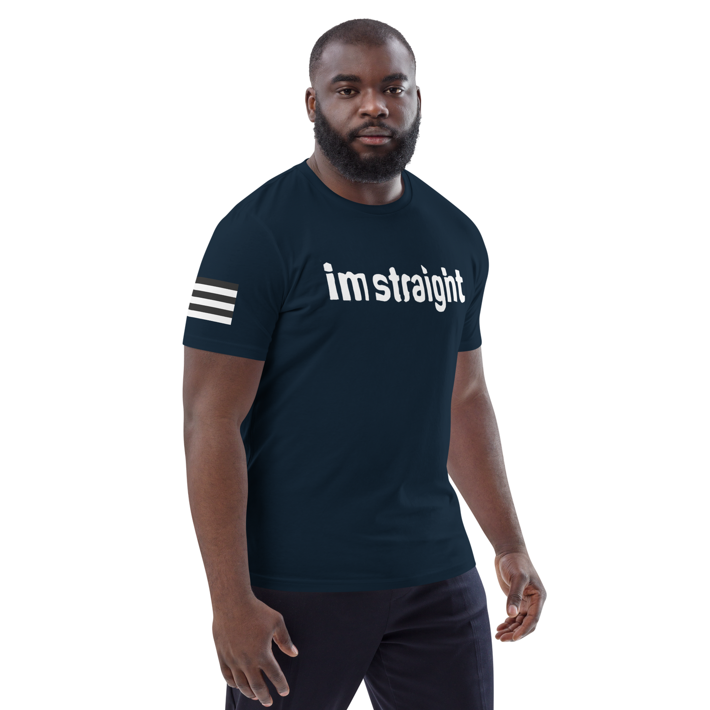 IM STRAIGHT- WHITE- POLITICAL BRAND- Unisex organic cotton t-shirt