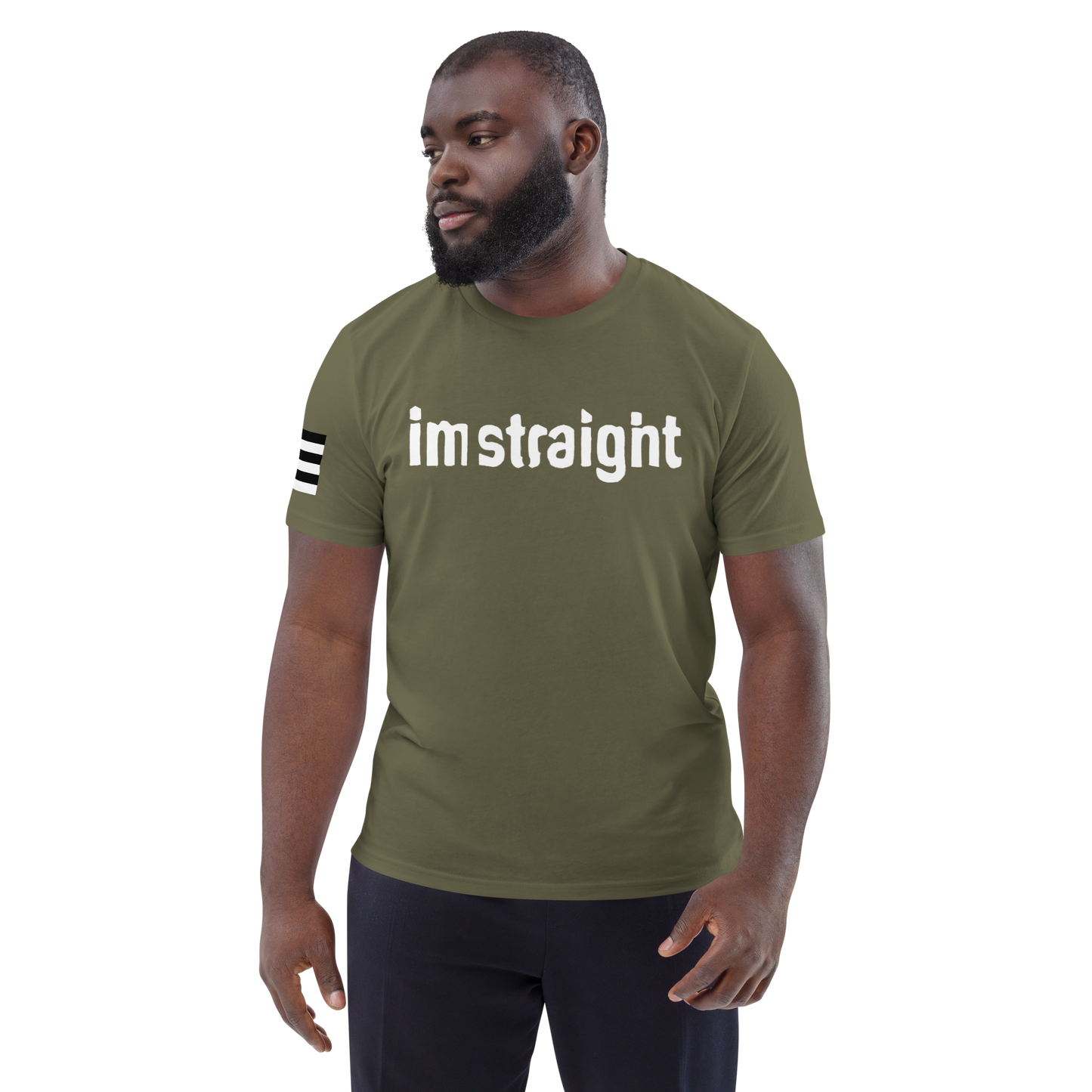 IM STRAIGHT- WHITE- POLITICAL BRAND- Unisex organic cotton t-shirt