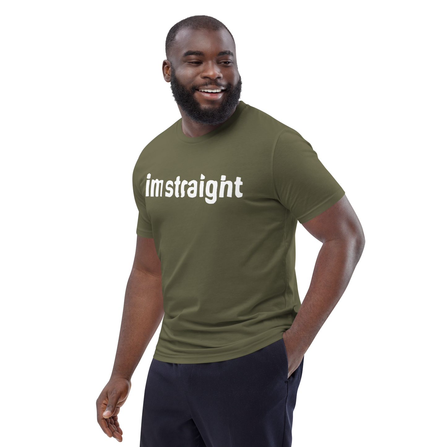 IM STRAIGHT- WHITE- POLITICAL BRAND- Unisex organic cotton t-shirt