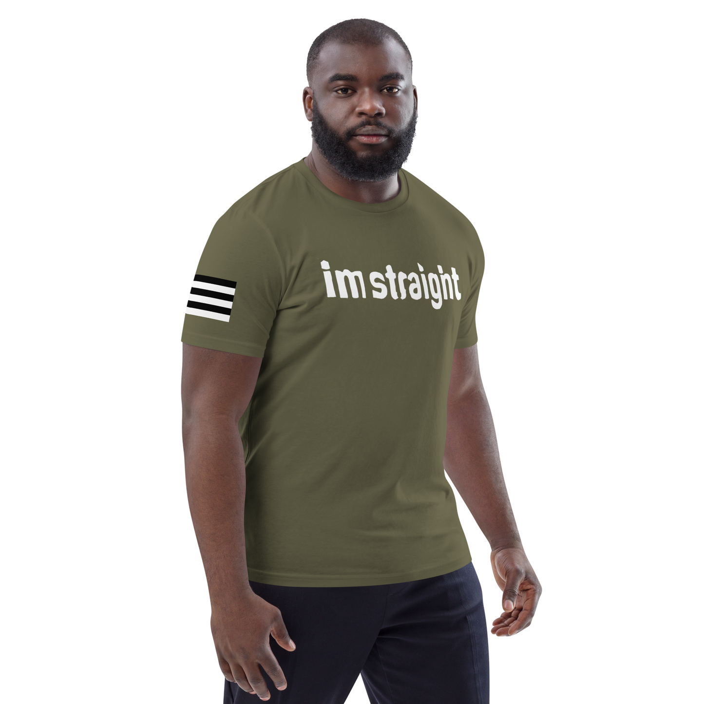 IM STRAIGHT- WHITE- POLITICAL BRAND- Unisex organic cotton t-shirt