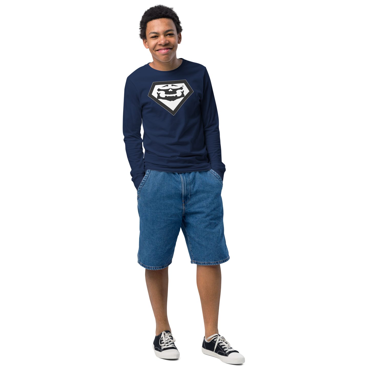 BBBAPB SUPERHERO- BLACK- Youth long sleeve tee