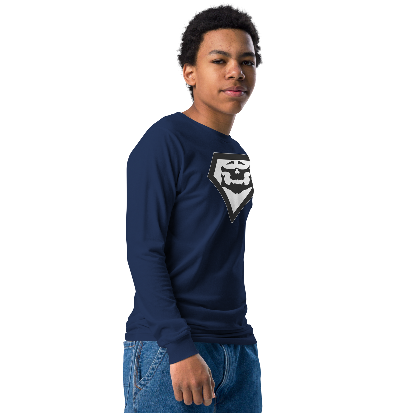 BBBAPB SUPERHERO- BLACK- Youth long sleeve tee
