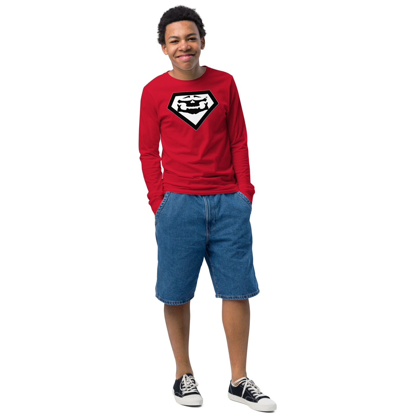 BBBAPB SUPERHERO- BLACK- Youth long sleeve tee