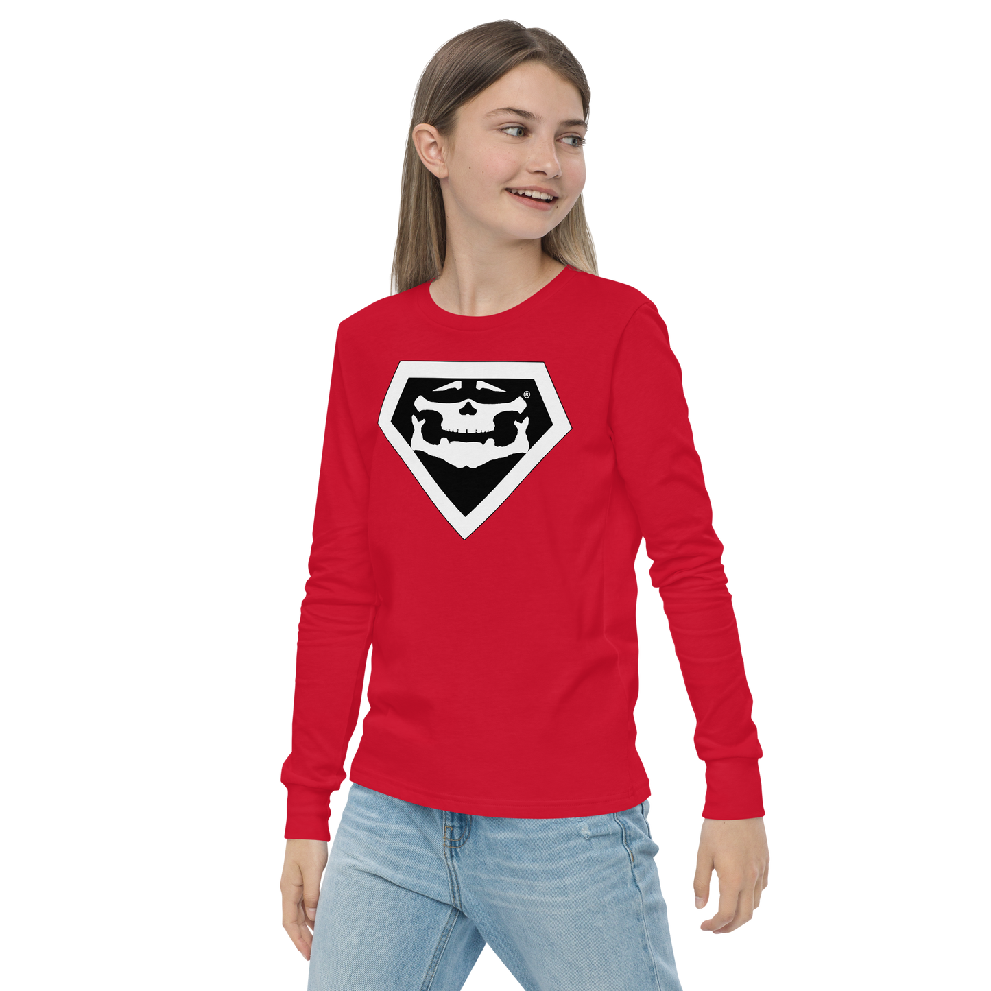 BBBAPB SUPERHERO- WHITE- Youth long sleeve tee