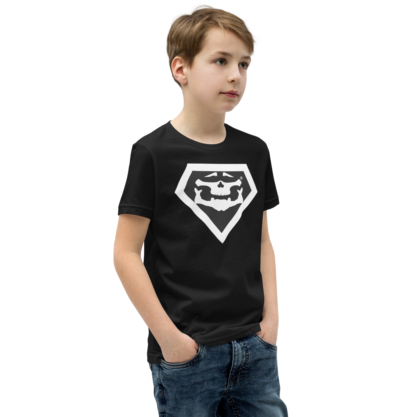 BBBAPB SUPERHERO- WHITE- Youth Short Sleeve T-Shirt