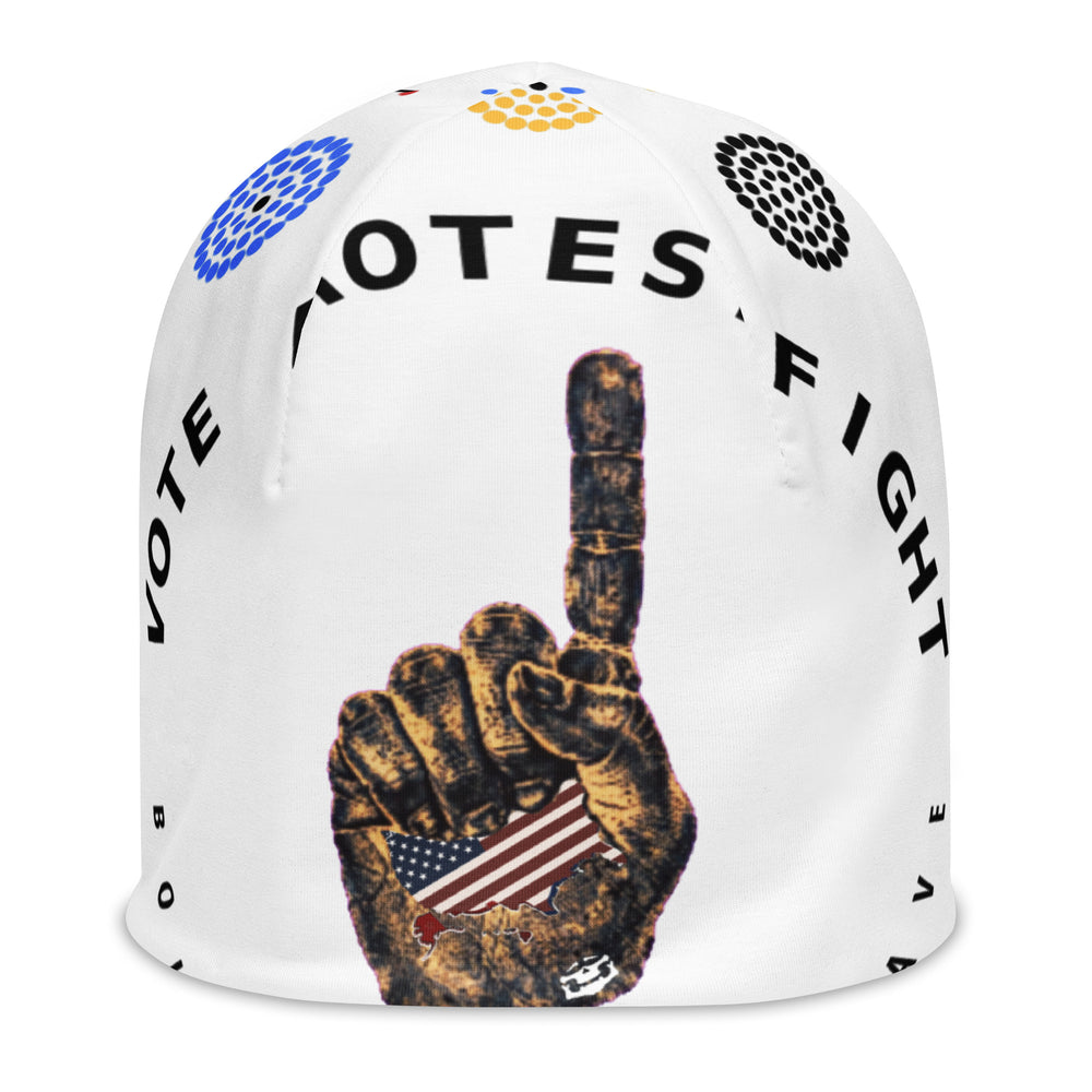 America First White Beanie