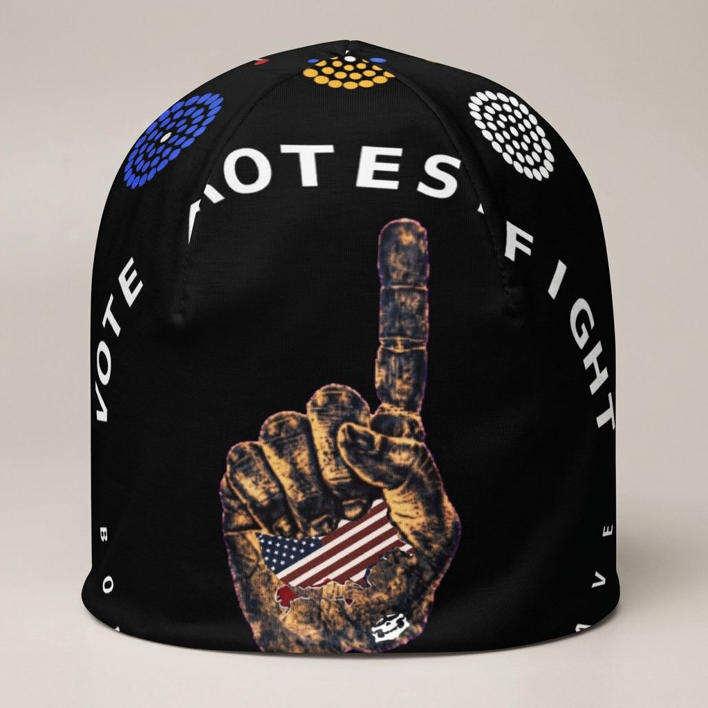 America First Black Beanie — product-only mockup