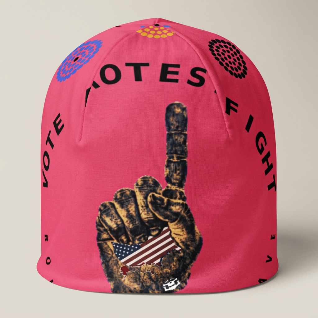 America First Pink Beanie — product-only mockup