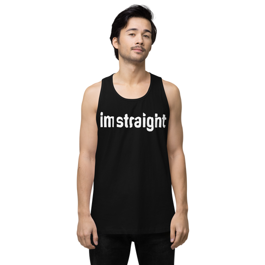 IM STRAIGHT- WHITE-Men’s premium tank top