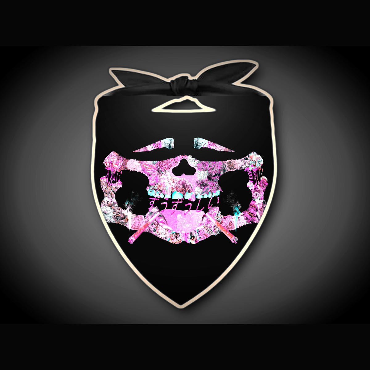 BUDWAR Pink Skull Political Face Bandana