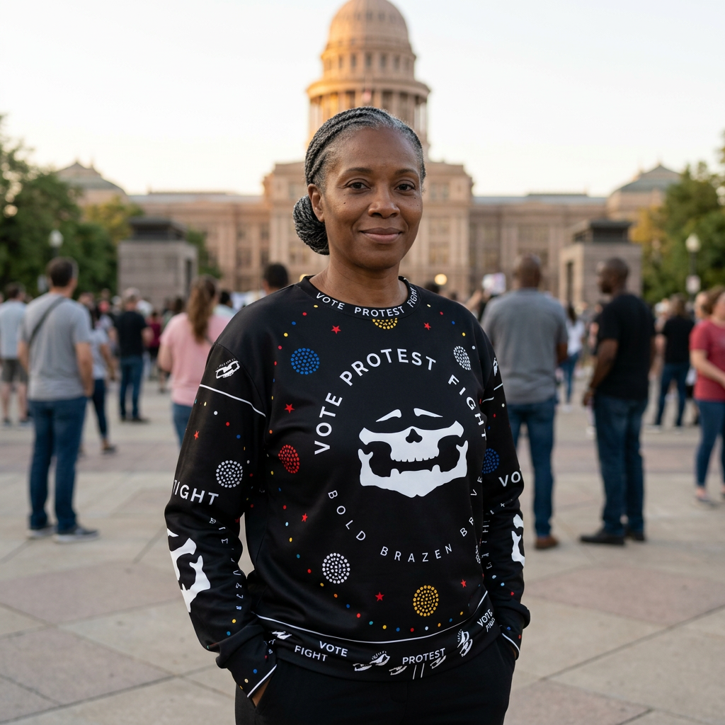 Vote Protest Fight VPF- RWB-Black-Unisex Sweatshirt