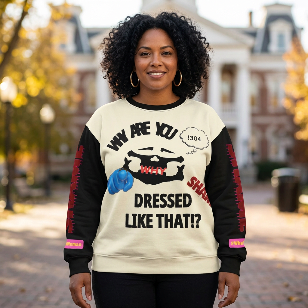 SHAME Dressed White Political Sweatshirt