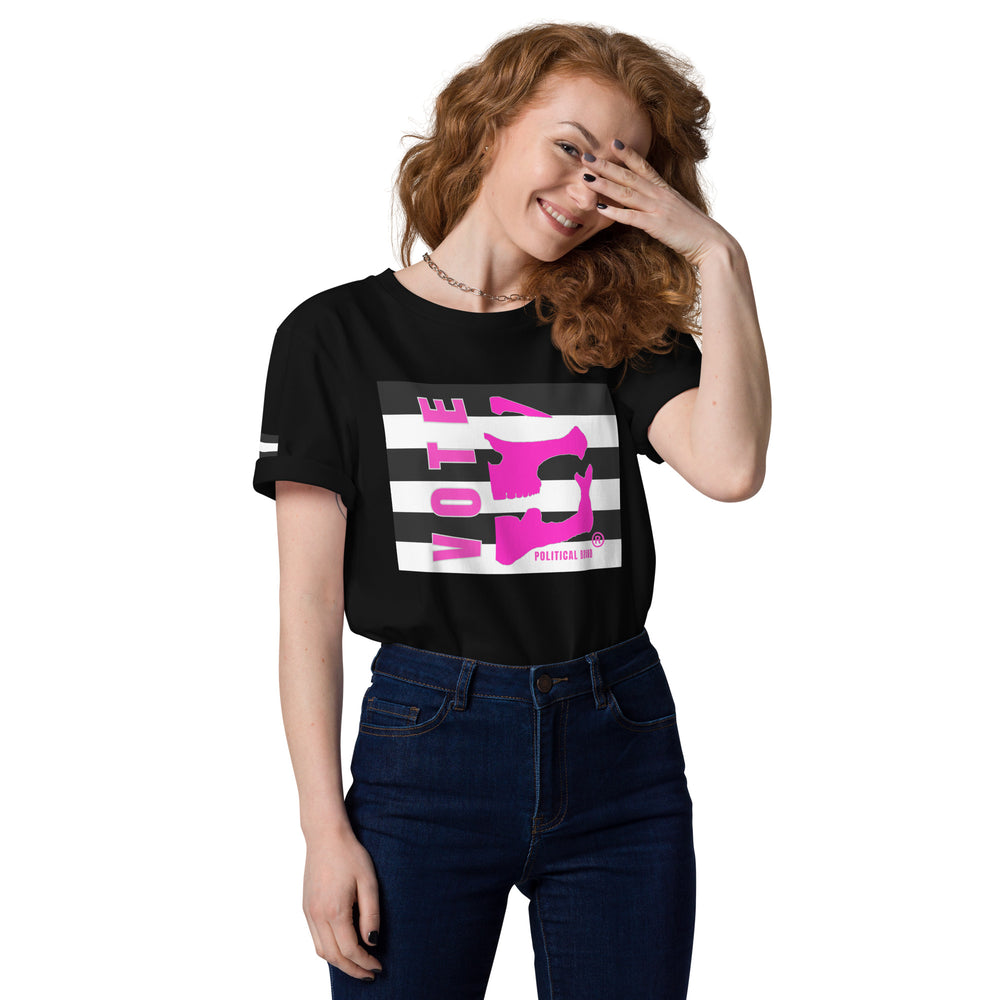 Vote Face T-Shirt, Pink — Political Statement Organic Cotton Unisex Tee
