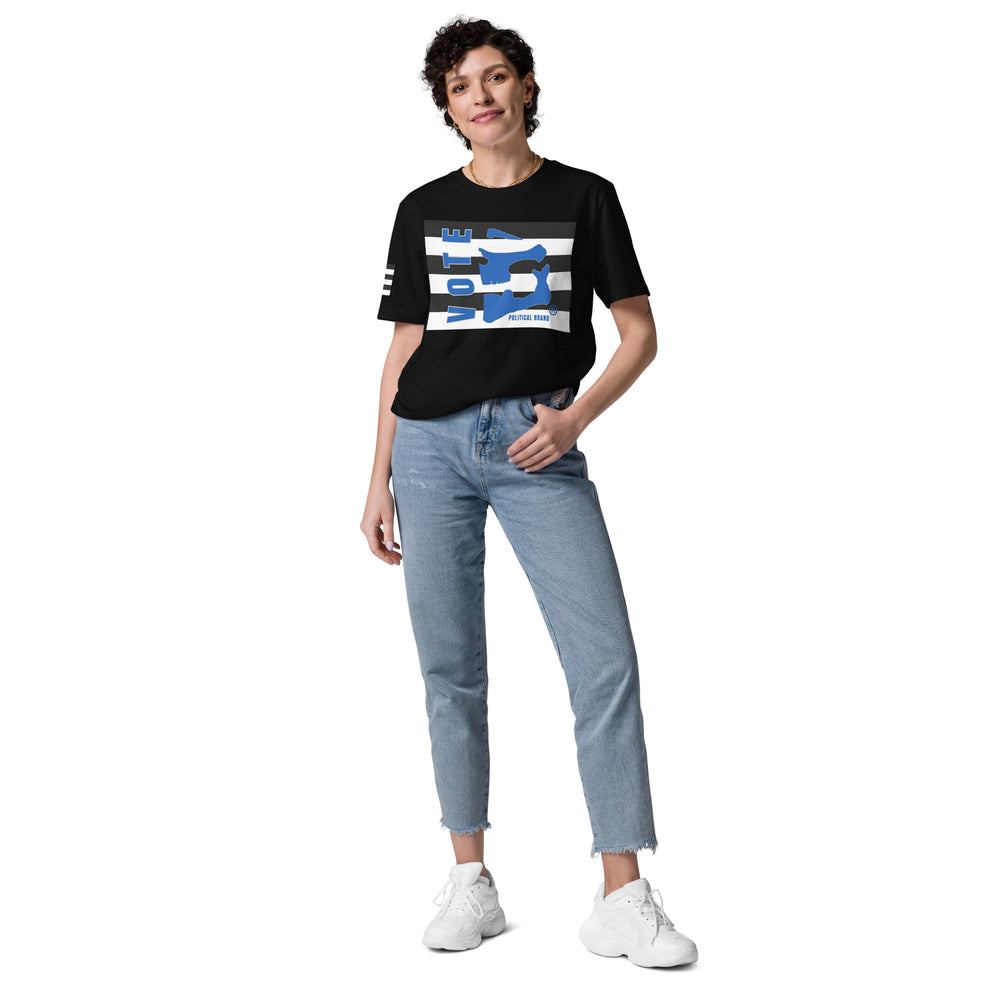 Vote Face T-Shirt, Blue — Political Statement Organic Cotton Unisex Tee