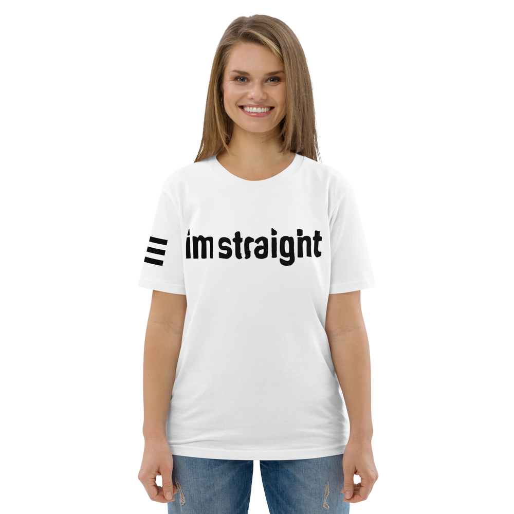 Political Statement T-Shirt, Black — 'I'm Straight' Organic Cotton Unisex Tee