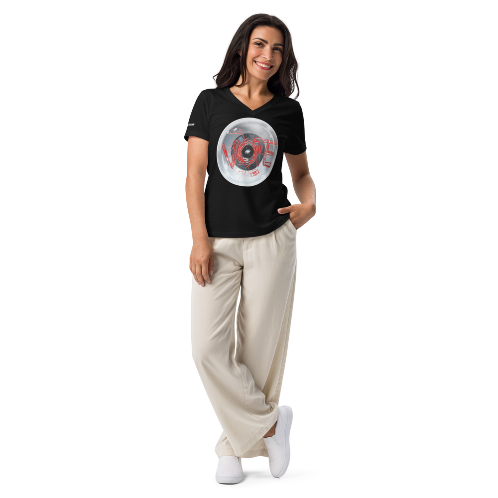 Eye Vote V-Neck T-Shirt — Women's Relaxed Political Statement Tee