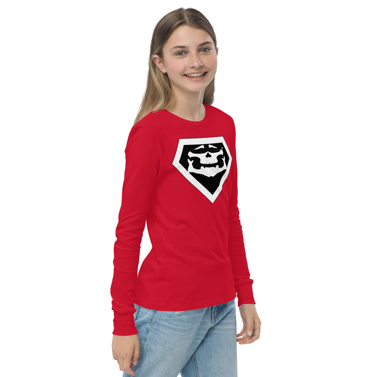 BBBAPB SUPERHERO- WHITE- Youth long sleeve tee
